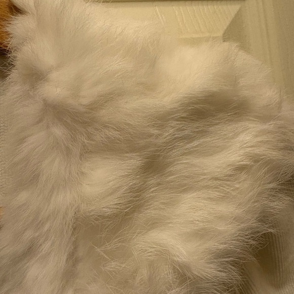 Vintage Y2K Sheri Bodell Corduroy White 100% Rabbit Fur Trim Jacket Sz XS - Picture 4 of 16